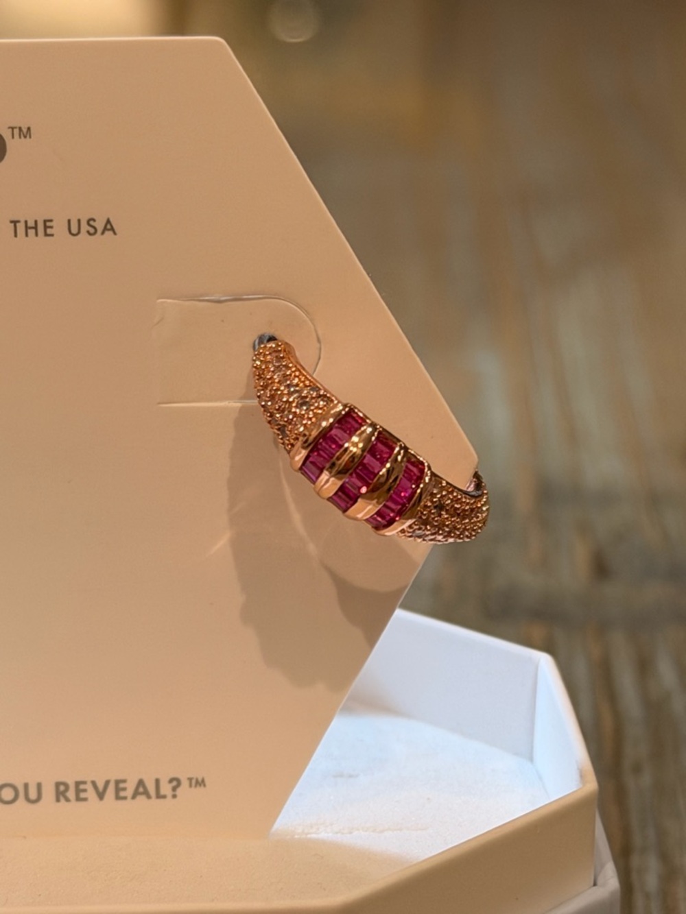 Bomb Party NWOT! Striped Pink and Gold Hoop Earrings - Designed in the USA - Picture 2 of 2
